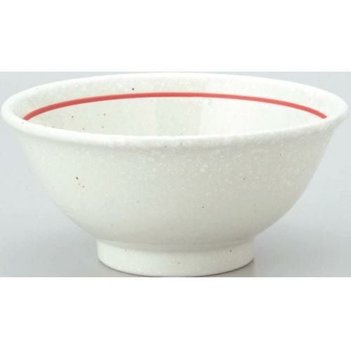 白鳳 粉引赤ライン 反4.8碗