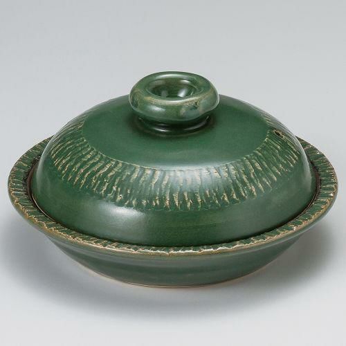 織部(手造り)7.5号丸鍋 φ23×11.5cm(700cc)(身4cm) 388-109