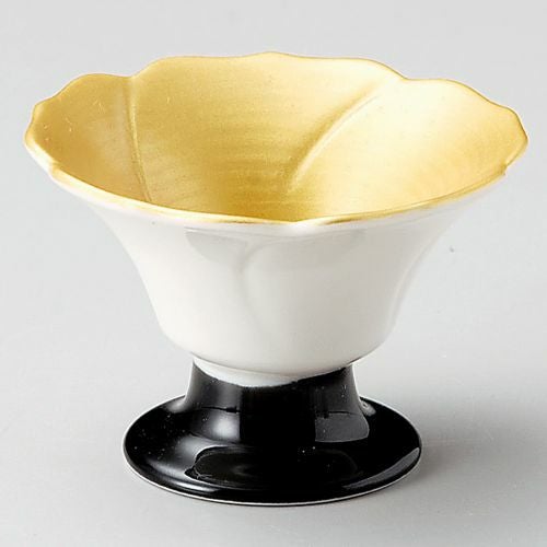 内金花型黒高台珍味 φ7.6×5.1cm 081-029