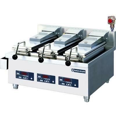 【ニチワ】卓上 電気自動餃子焼器 卓上タイプ 3連式 NGM-3.9AT-N 幅600×奥行600×高さ300mm