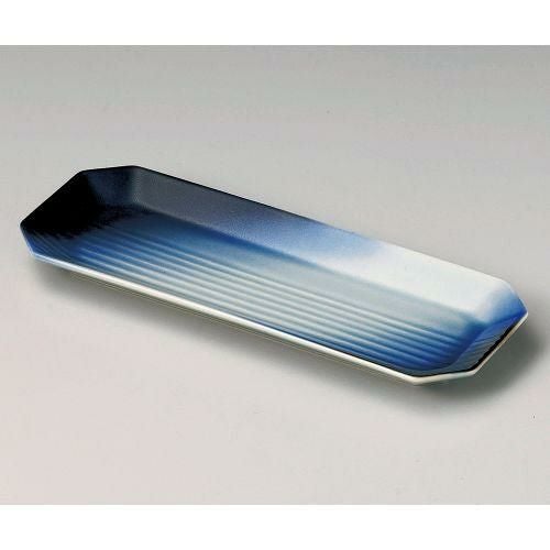 蒼空スミ切長皿(大) 32×12.3×2.7cm 135-099