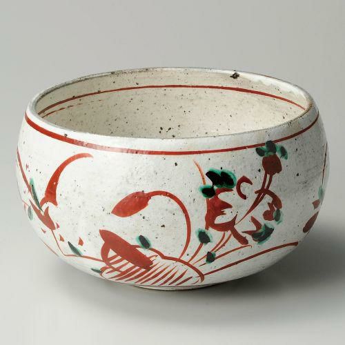 赤絵花紋特大丸鉢 φ27×15cm 241-019