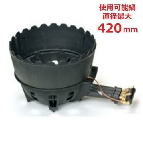 TS-308PU 【タチバナ】鋳物コンロ 三重 種火付 上置セット 全長685×直径445×高さ180(mm)