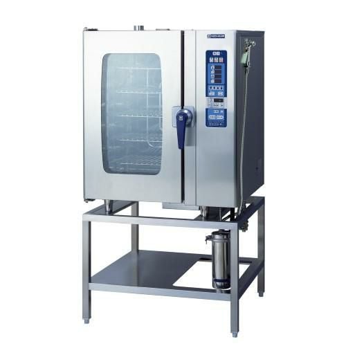 SCOS-101RL-L(R) 【ニチワ電機】電気スチームコンベクションオーブン 架台付 幅900×奥行800×高さ1655mm (50/60Hz)