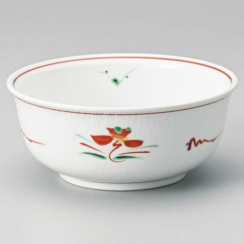 赤絵花紋6.0多用丼 17.8×7.5cm 317-049