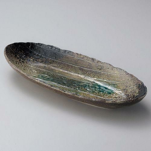 和三彩手造楕円長鉢大 39.5×15.5×6cm 191-049