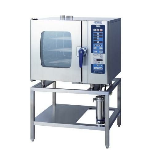 SCOS-61RHC-L(R) 【ニチワ電機】電気スチームコンベクションオーブン 架台付 幅900×奥行800×高さ1395mm (50/60Hz)