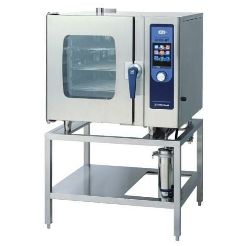 SCOS-61RY-L(R) 【ニチワ電機】電気スチームコンベクションオーブン 架台付 幅900×奥行800×高さ1395mm (50/60Hz)