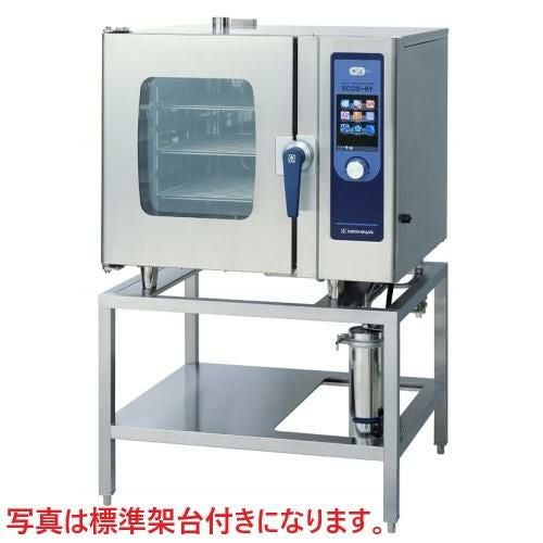 SCOS-61RY-LCS(RCS) 【ニチワ電機】電気スチームコンベクションオーブン 観音扉[棚受け(8段)]付 幅900×奥行800×高さ1395mm (50/60Hz)