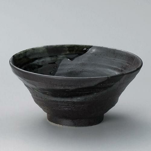 黒結晶緑流17cmたもり鉢 φ17.2×8cm 321-019