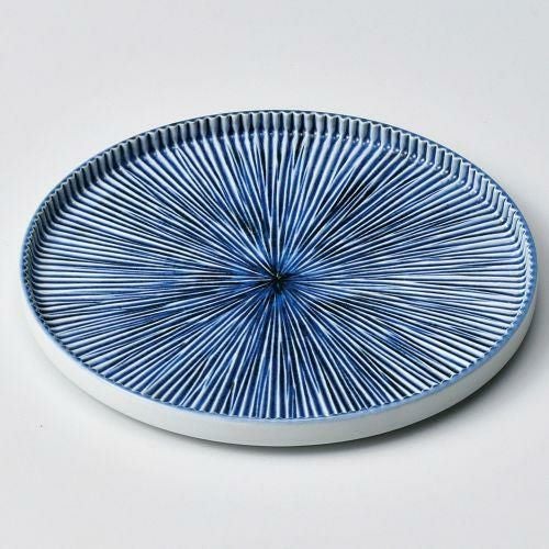 呉須ダミしのぎ6寸皿 φ18.6×1.5cm 208-099