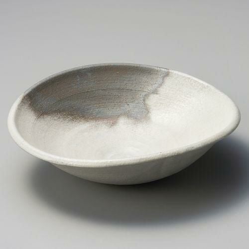 灰釉粉引たわみ8.3大鉢 25.5×24×8cm 242-039