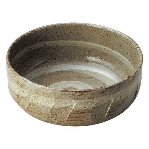 白刷毛土灰釉どら鉢 φ31.5×13.3cm 238-059