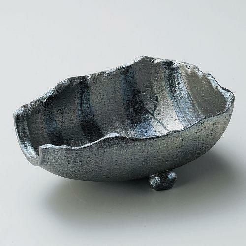 黒窯変7.0変型鉢 21×16×8cm 255-019