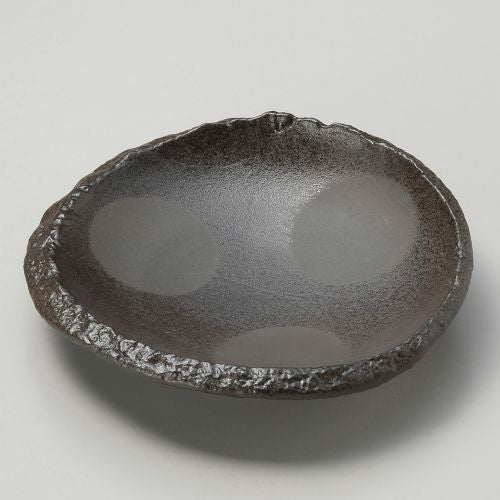 炭化土丸向付 19×18.2×4.2cm 045-249