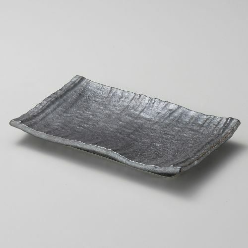 いぶし黒焼物皿 20.7×13×3cm 149-038 (10個入)