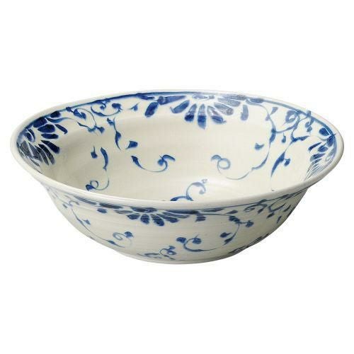 安南呉須更紗手挽き大盛鉢 φ41.5×13cm 237-019