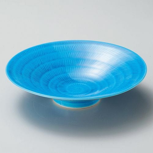 トルコ青飛びカンナ8.0鉢 φ23.3×5.6cm 250-019