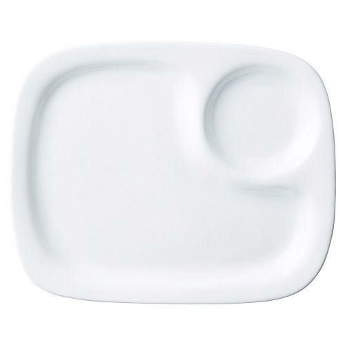 ルナホワイト四角モーニングプレート 23×18.7×2cm 487-099
