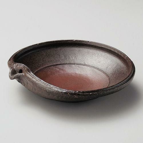 炭化土片口7.5寸鉢 23.3×23×6.4cm 251-059