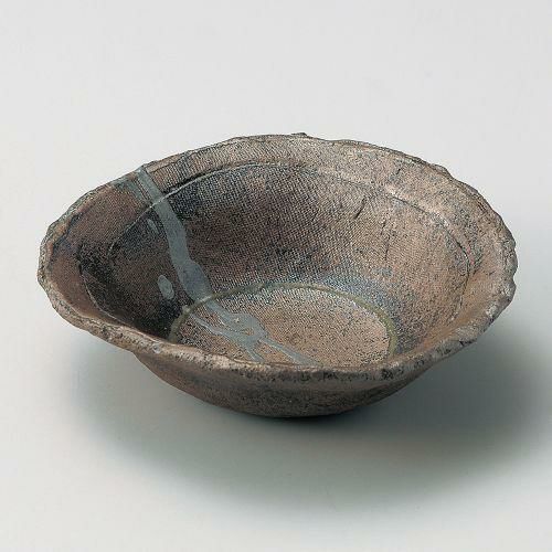 炭化ボタモチ6.0楕円鉢 18×16.5×5.5cm 040-049