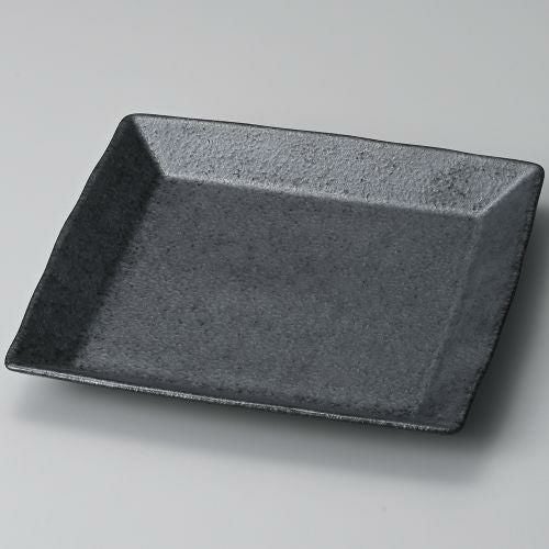 イブシ黒正角皿大 φ26.3×3.3cm 182-149