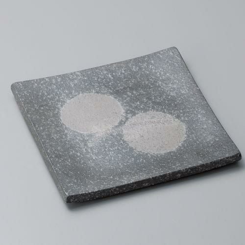 黒窯変ボタモチ6.0角皿 18×18×2.3cm 189-069