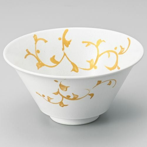 金彩唐草白高台丼 φ17.7×8.8cm 317-369