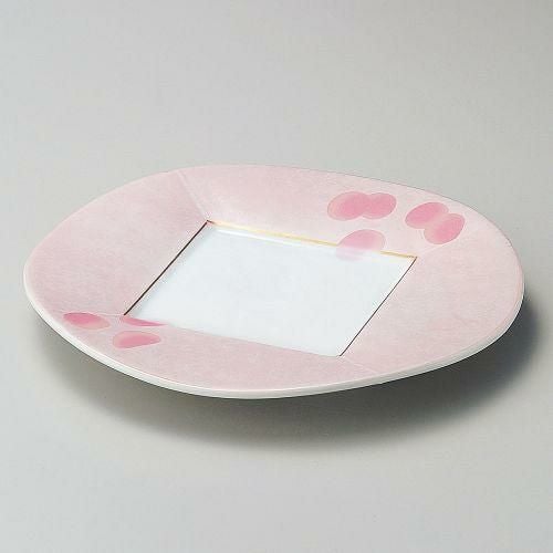 ピンク吹銀彩80皿 φ24.5×2.9cm 198-029