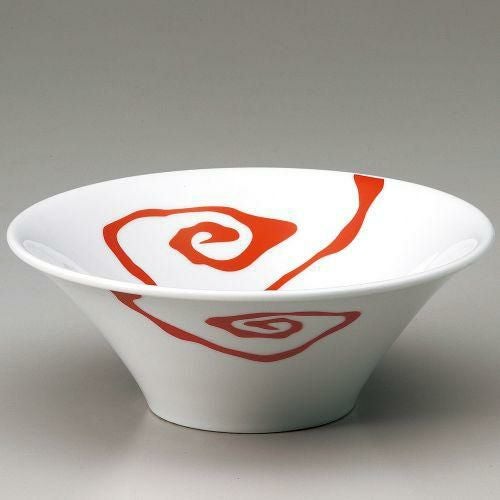 白釉赤雲竜21cm反丼 φ21×8cm 603-279