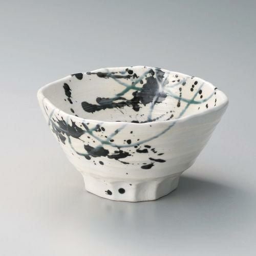 粉引墨吹6.5三ツ押丼 φ19.8×10cm 311-049