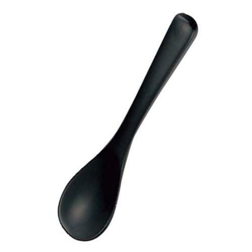 木製 本漆 茶椀蒸スプーン 黒 全長130(08325)