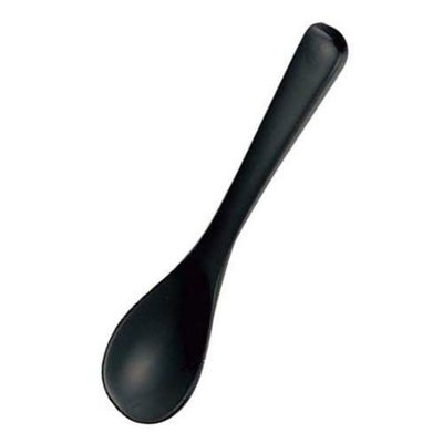 木製 本漆 茶椀蒸スプーン 黒 全長130(08325)