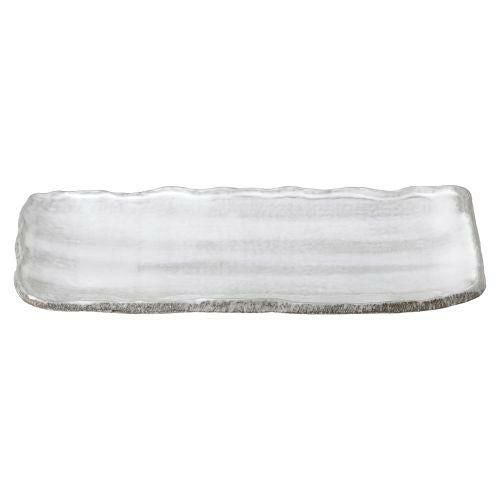 白刷毛目12号長方皿 38.5×17×3cm 442-439