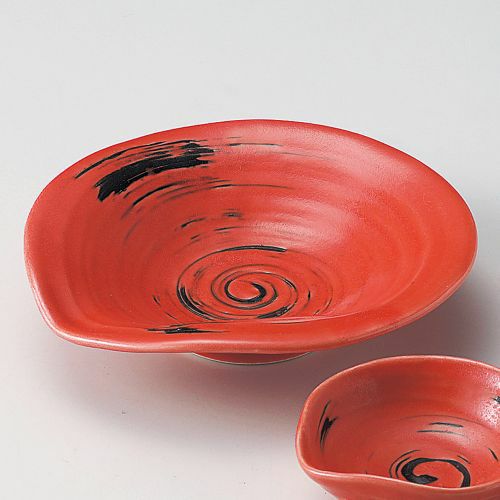 紅5.5浅鉢 18×17.4×4.3cm 029-239