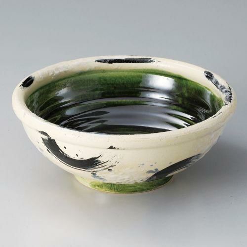 織部呉須刷毛目6.3寸丼 φ19×9.8cm 306-149