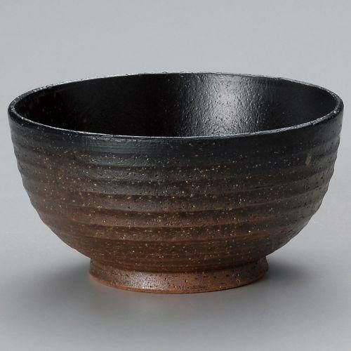 備前黒吹夏目5.5釜上丼 φ17.5×9cm 317-259