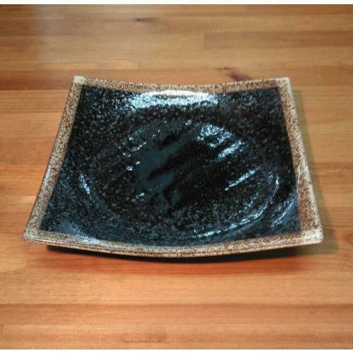 【飲食店定番】TB 油滴湖水 手引 角7.5皿/10入