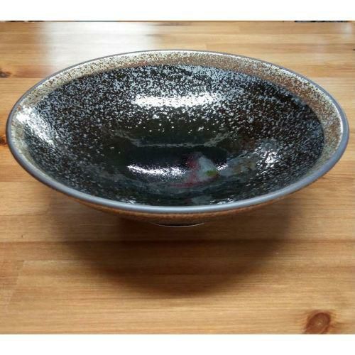 【飲食店定番】TB 油滴湖水 8寸盛鉢/10入