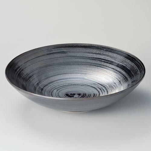 刷毛目銀彩尺鉢 φ30.2×7.6cm 242-109