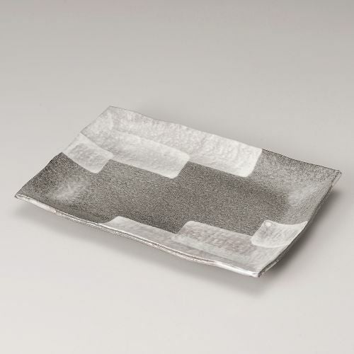 グレー刷毛目9号長角皿 27.5×18.5×3cm 234-069