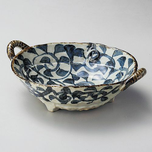 タコ唐草両手付盛鉢 30.5×26×9.5cm 246-059
