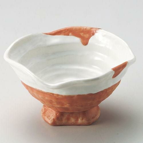 白マットサビ流し変型高台小鉢 14.7×13.7×8cm 053-109