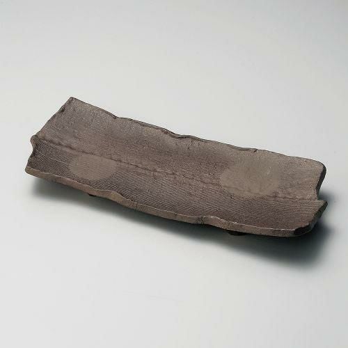 墨化土線段尺二盛皿 38×16×3.5cm 155-019