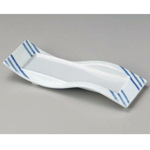 ブルー線ラスター突出皿 32.3×11.5×3.8cm 130-139