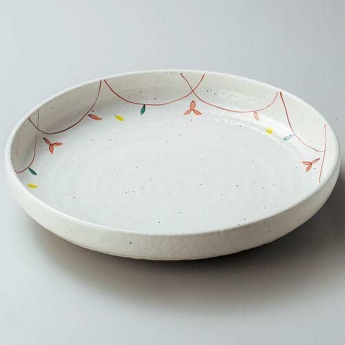 粉引小花尺盛鉢 φ31×6cm 241-119