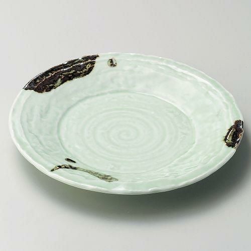 飛び青磁石目8.0皿 φ24.5×3.4cm 204-159