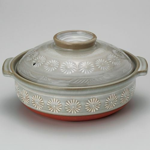 銀峯三島8号IH鍋(プレート付) 27.5×φ24.5×14cm(2200cc)(身8cm) 382-529