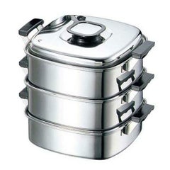 角蒸器 プレス 18-0 モモ 24cm 3段