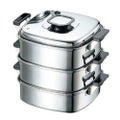角蒸器 プレス 18-0 モモ 29cm 3段 【 業務用 】【送料無料】